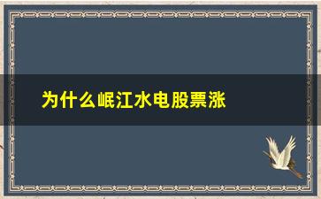 “为什么岷江水电股票涨这么快